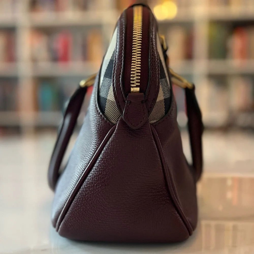 Burberry Dark Red Leather 2-way Bag - Picture 14 of 16